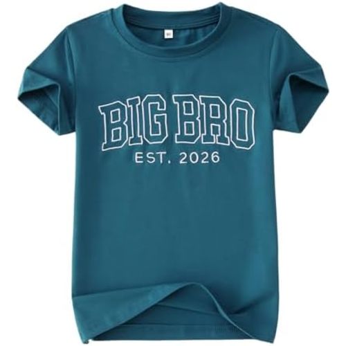 Big Brother Shirt Toddler Boy Embroidered Big Bro Est. 2026 T-Shirt Kids Summer Short Sleeve Announcement Tees Tops