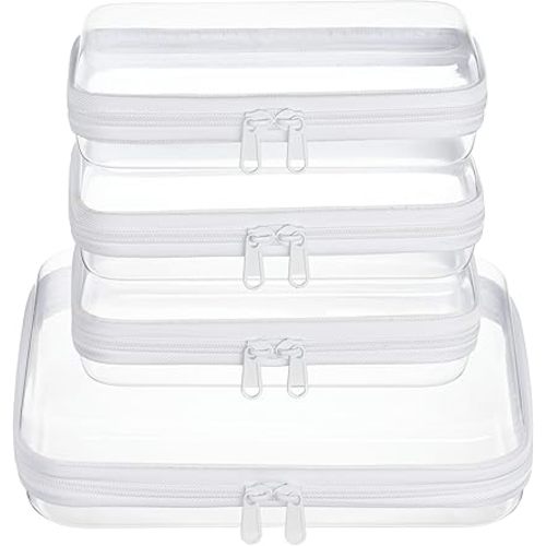 4 pcs Clear Zipper Pouches