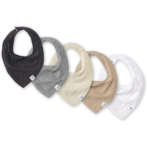 Burt's Bees Baby Bandana Bib Set with Snap Closure