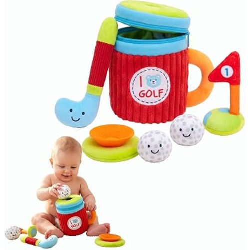Sensory Golf Toys Travel Baby Sensory Toy with Storage – Self-Play Take Out & Put Back Activity Toy, Fine Motor Skills