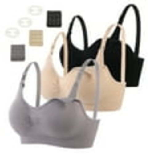 luopital 3Pcs Nursing Bra for Breastfeeding Comfortable Maternity Bras for Womens, Seamless Wireless Bras Women Sleep Bralette (M)