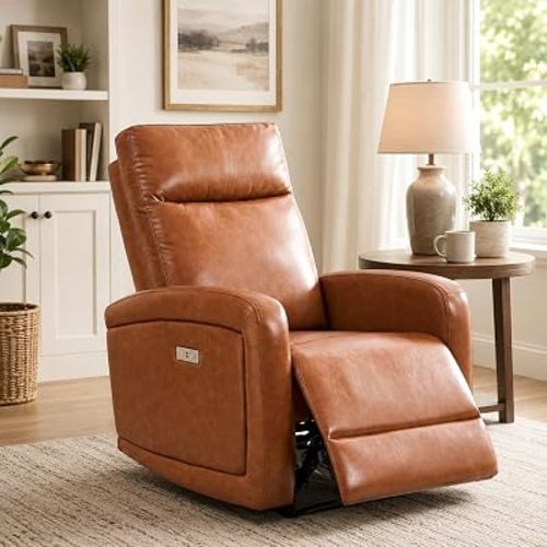 Wall Hugger Power Recliner Chair with Adjustable Headrest for Small Spaces