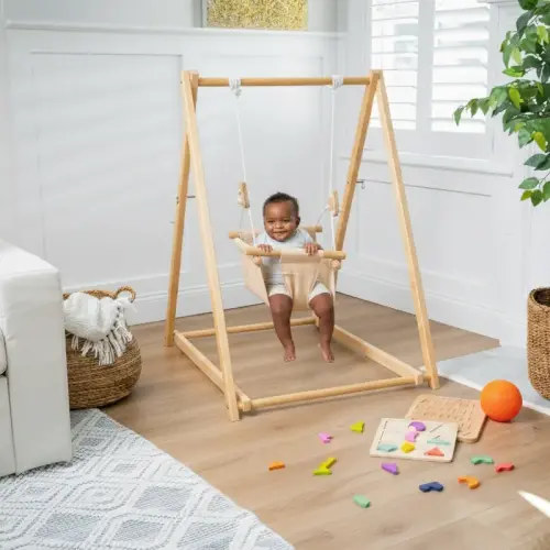 Spruce | Foldable Baby Swing - Beige - TikTok Shop