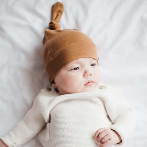 Top Knot Hat - Camel