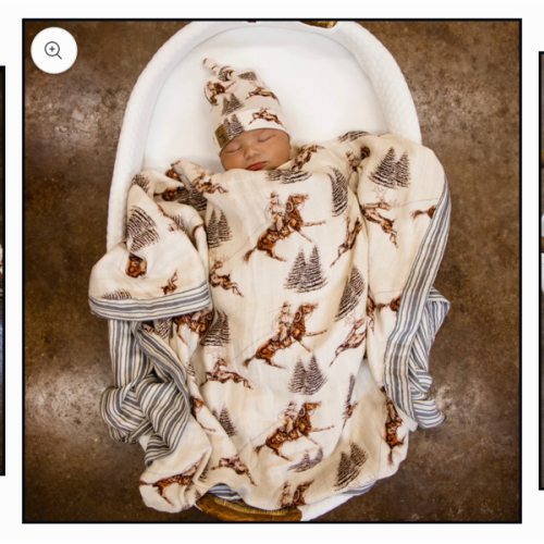Vintage Beige Cowboy Christmas Bamboo Muslin Blanket – Cowkid Clothing Company
