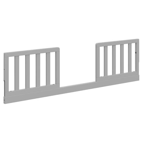 Storkcraft & Graco Toddler Safety Guardrail Kit with Slats (Pebble Gray) – GREENGUARD Gold Certified, Converts Compatible Storkcraft & Graco Crib to Toddler Bed, Kit Includes 2 Guardrails