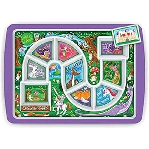 Genuine Fred DINNER WINNER, Enchanted Forest Kid's Dinner Tray - Award Winning - Picky Eater Solutions for Kids and Toddlers - Fun Mealtime - Divided Sections - Interactive Design - Dishwasher Safe