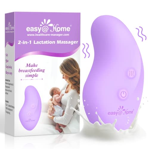 Easy@Home 2-in-1 Lactation Massager with Heat | Gentle Warming & Vibration for Breastfeeding Comfort