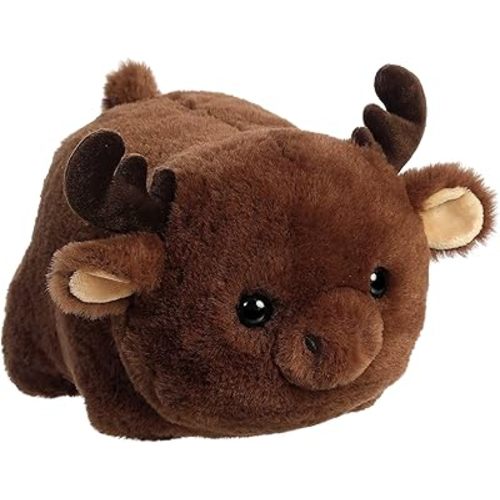 Aurora® Adorable Spudsters™ Morty Moose Stuffed Animal - Round Shape Makes for Comforting Cuddles - Perfect for Kids All Ages and Animal Loving Adults - Brown 10 Inches
