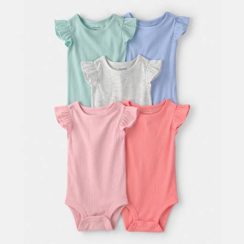 Baby Girl Carter's 5-Pack Ruffle-Sleeve Bodysuits
