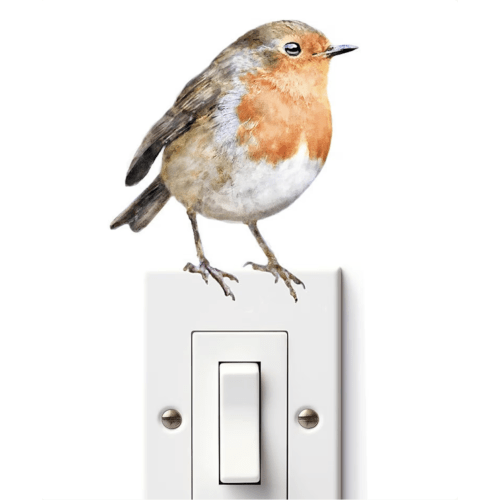 Robin Wall Decal, Bird Wall Sticker, Nursery Wall Decor, Fabric Wall Decal