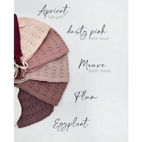 Knit baby bonnet| cotton crochet look hat | Jamie knitted