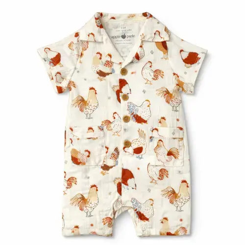 Muslin Cabana Romper - Feathered Friends