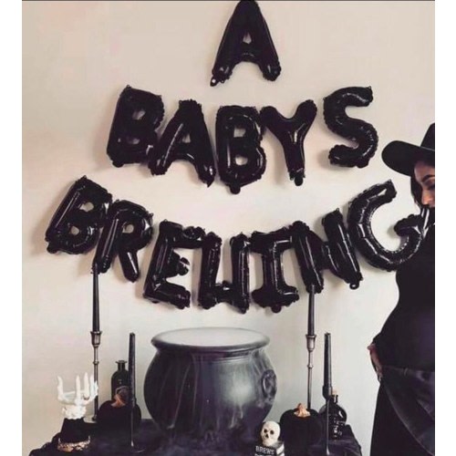 A babys brewing| Babyshower| gender reveal| hallooween baby wall decor | letters | fall baby | announcement