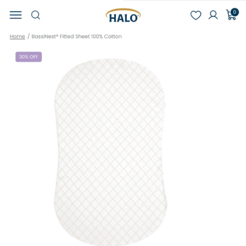 HALO - BassiNest Fitted Sheet 100% Cotton | Nautical Net - cream/gray