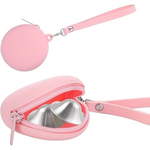Silicone Case for Silver Nursing Cups, Pink Reusable Silver Nipple Shield Holder for 16-28mm Silver Nipple Covers Breastfeeding, Portable Storage Box for Breast Feeding Nipple Shield Carry