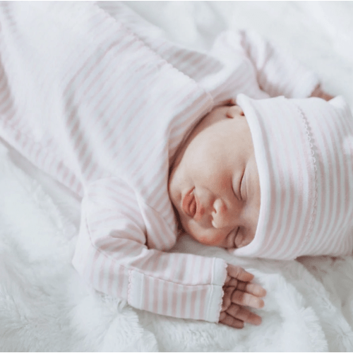 Magnolia Baby Girl Striped Footie - Pink