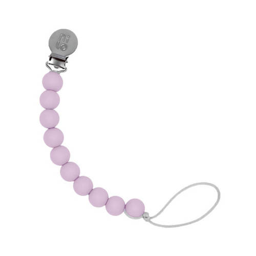 Silicone Beads Pacifier Holder Lilac