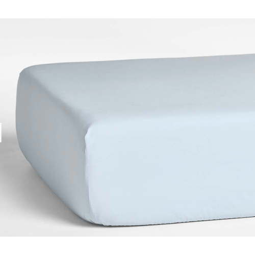 Cozy Cloud Sky Blue Washed 100% Organic Cotton Baby Crib Fitted Sheet