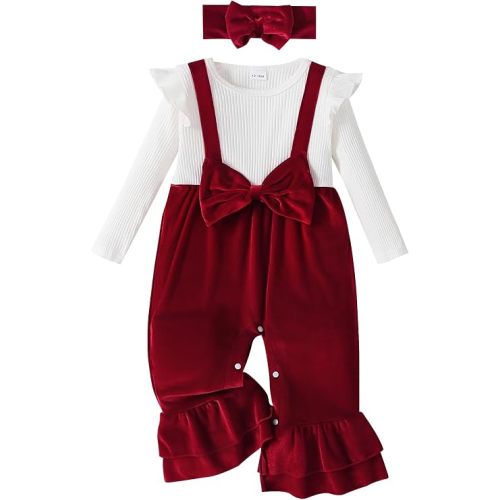 Newborn Baby Girl Clothes Long Sleeve Romper One Piece Jumpsuit Fall Outfit