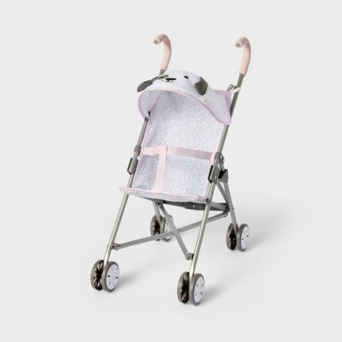 Gray Dot Dog Fold-Up Stroller for 14" - 16" Dolls - Gigglescape™: Recycled Materials, Powder-Coated Steel