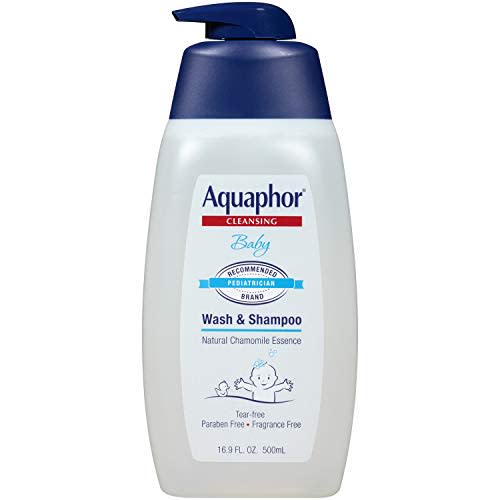 Aquaphor Baby Body Wash and Shampoo, 25.4 FL OZ | Tear Free Shampoo and Body Wash for Baby, Gently Cleanses, Non-Drying and Fragrance Free, Pediatrician Recommended Brand