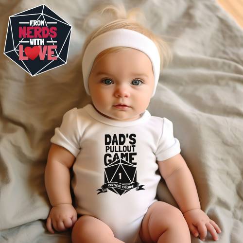Nerdy Baby Bodysuit | Dad's Pullout Game | Nerd Baby Clothes | Nerdy Baby Toddler Bodysuit | Baby Shower Gift | Dnd Baby Shirt
