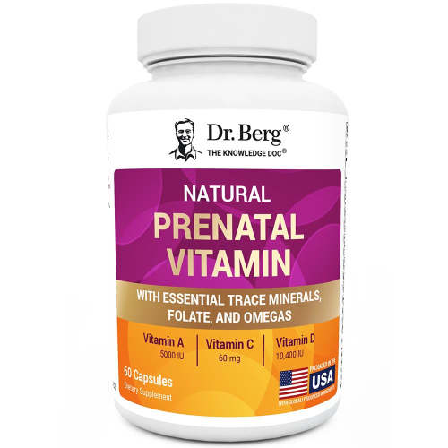 Natural Prenatal Vitamin with Folate and Omegas – 60 Capsules