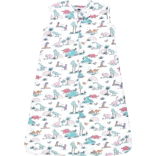 Hudson Baby Unisex Baby Cotton Sleeveless Wearable Sleeping Bag, Sack, Blanket, Pink Dinosaur Adventures, 0-6 Months