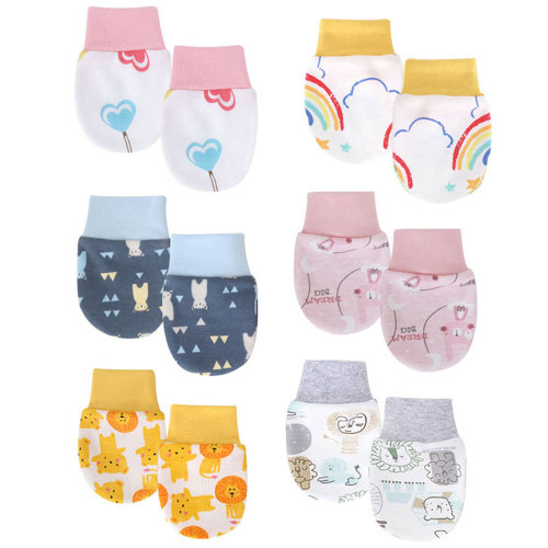 6 Pairs Newborn mittens Baby Toddler Gloves Scratch free mittens for babies 0-6 months for boys and girls