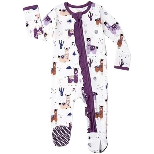Baby Girls Rompers Soft Infant Toddler Zippered Footed Romper Newborn Viscose from Bamboo Pjs