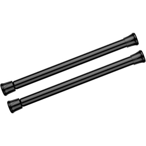 AIZESI Spring Tension Curtain Rods Short Tension Rod (Black,8" to 12"-2Pcs)