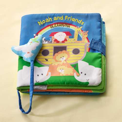 Personalized Noah & Friends Sound Book – Toddler Interactive Fabric Book – Baby Animal Activity Toy