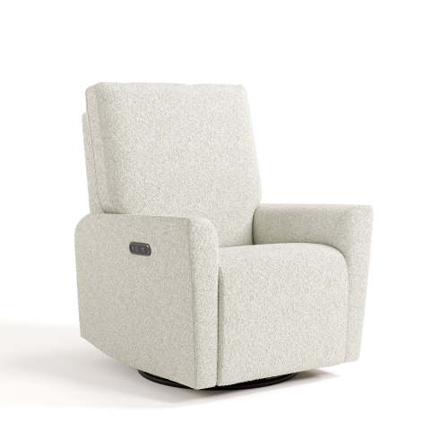 Storkcraft Santorini Deluxe Power Recliner Swivel Glider, Ivory Boucle