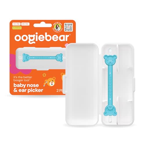 oogiebear: Baby Nose Cleaner & Ear Wax Removal Tool - Safe Booger & Earwax Removal for Newborns, Infants, Toddlers - Dual-Ended - Essential Baby Stuff, Diaper Bag Must-Have, with CASE