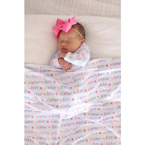 Personalized Swaddle Blanket | Little Sibling