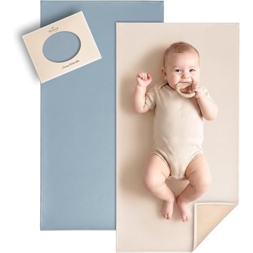 Konssy Faux Leather Waterproof Baby Changing Mat 2 Pack, Regular, 30"x17"