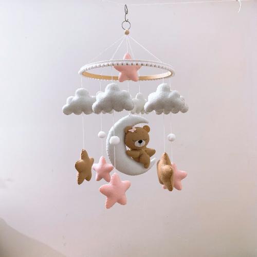 Baby mobile, Sleeping bear nursery mobile, Bear baby mobile for girl, Sleeping bear, baby shower, baby nursery, baby room decor, babyshower