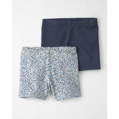 Baby Girl 2-Pack Organic Cotton Ribbed Pedal Shorts - Little Planet | Carter's