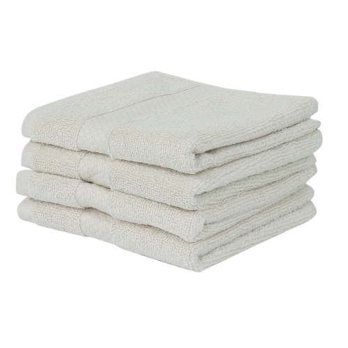 Better Trends Washcloths For Body And Face, 100% Cotton, Soft, Absorbent, Zero Twist Cotton Baby Wash Cloth, Shower, Travel, Ivory Small Towel, 12"X12", 4 Pack