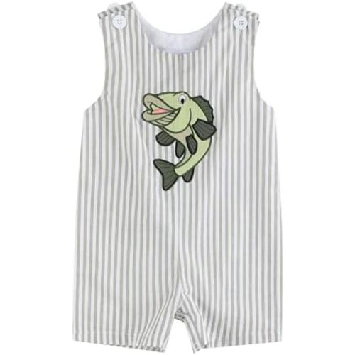 Lil cactus Boys Baby and Toddler Applique Shortall Overalls Romper