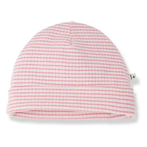 1+ in the family - Rio Striped Ribbed Beanie - Blush