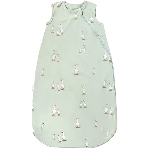 Ecolino Organic Cotton Baby Sleep Sack - 2-Way Zipper Baby Wearable Blanket - Newborn Sleeping Bag Sack - 0-6 Months - Goose