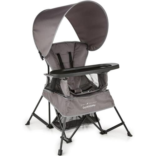 Baby Delight Go with Me Venture Portable Chair | Indoor and Outdoor | Sun Canopy | 3 Child Growth Stages | Grey