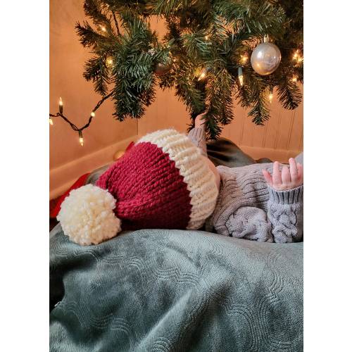 Babies First Christmas - Knit Christmas hat - Kids Santa hat - Winter Beanie - Baby Santa hat