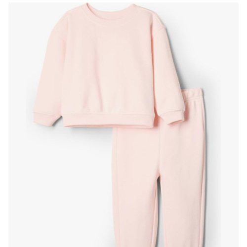 Amazon Essentials x Sofia Grainge Unisex Babies' Sweatshirt & Sweatpant Set, Pale Pink, 3-6 Months