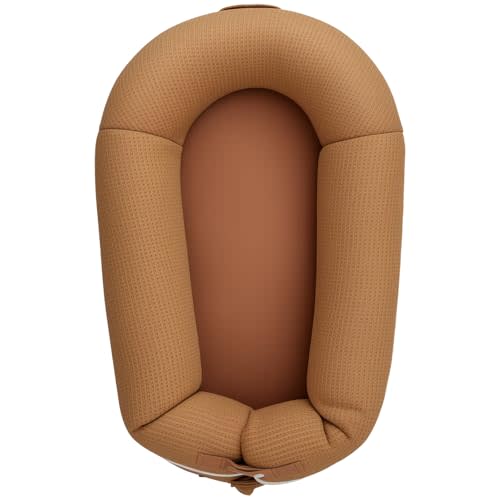 Baby Lounger, Deluxe Infant Lounger, Baby Nest Cover for Baby, Breathable Cotton, Adjustable Baby Floor Seat for Tummy Time, Newborn Essentials for Baby 0-12 Months (Brown)