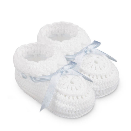 Jefferies Socks Baby Girls Hand Crochet Bootie 1 Pair