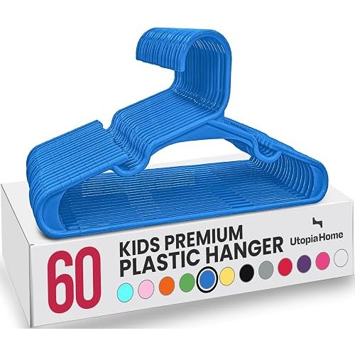 Utopia Home Kids Hangers 60 Pack – 11.5 Inch Baby Closet Hangers Blue
