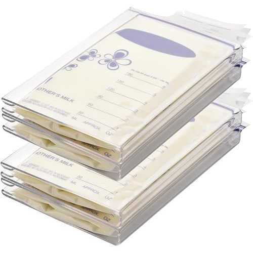 Ugotfeels 4-Pack Freeze Flat Breast Milk Storage Bag |Breastmilk Freezer Flattener Kit Make Mother's Milk Bags Organizer Even to Save Refrigerator Space | Fit 3 4 5 6oz, 6.3"x3.66"x0.78"in